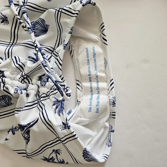 Nwt Shade And Shore Medium Nautical Beach Bathing Suit - Picture 7 of 8